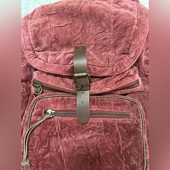 NWT Free People Malta Velvet Backpack Sepia Rose - Picture 6 of 9